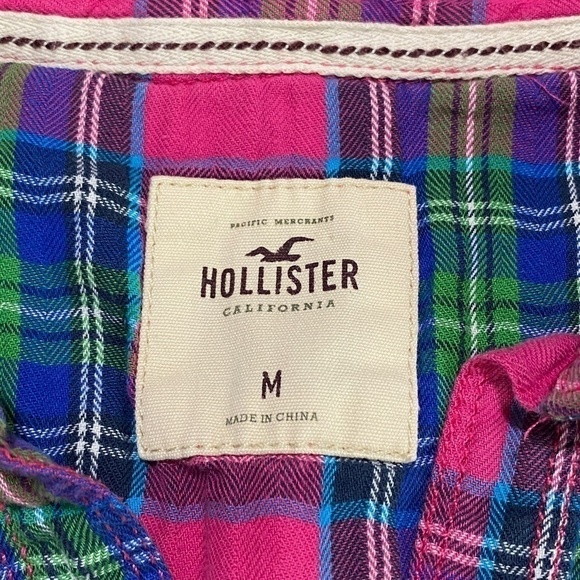 HOLLISTER long sleeve snap closure plaid shirt size M (fits small) - Picture 5 of 8